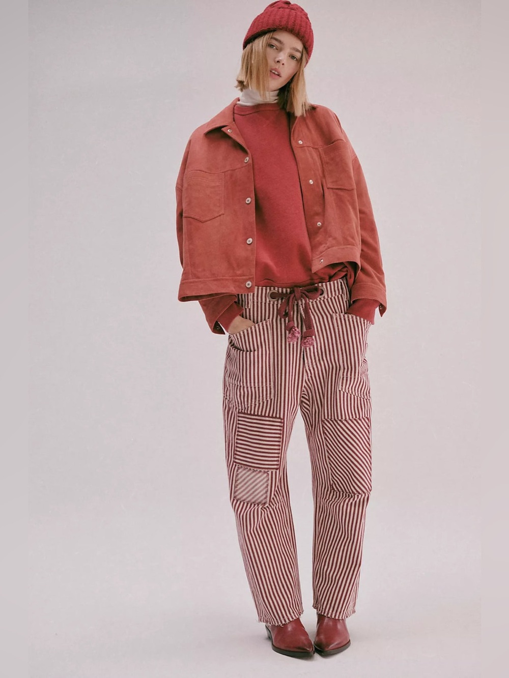 Free People We The Free Moxie Railroad Low-Slung Jeans/Brick
